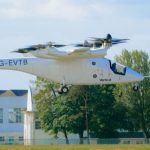 Vertical Aerospace full-scale eVTOL prototype during flight testing at Cotswold Airport