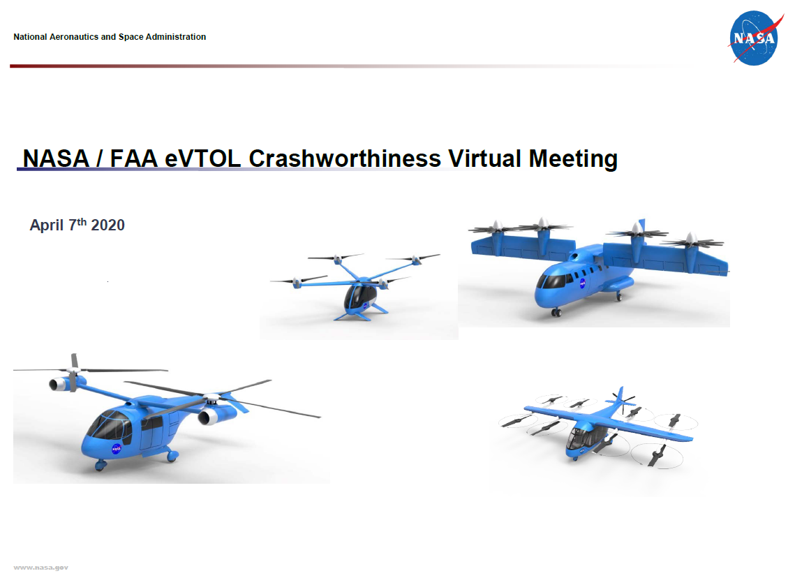 NASA illustration of possible eVTOL aircraft configurations